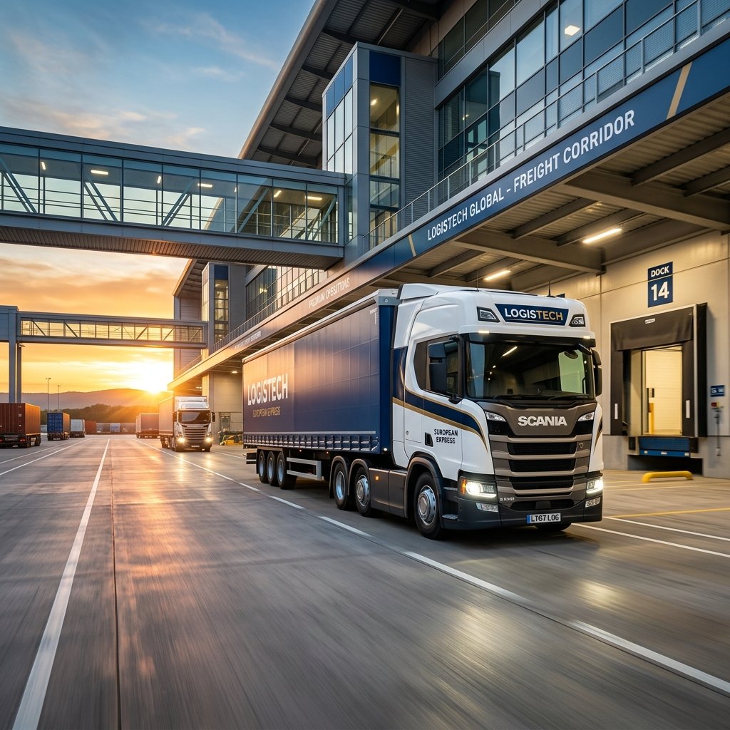 Logistics operations at sunrise representing partnership